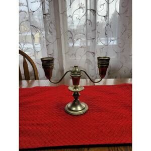Vintage Double Candle Holder Candlestick, Silver Color, Pewter?